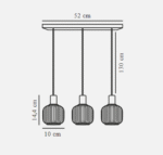 Nordlux Milford Mini 3-rail visilica crna - Slika 2