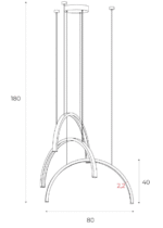 MaxLight TRIO ARC Brushed Gold Visilica - Slika 2