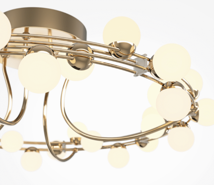 Maytoni Tessara unutrašnja plafonska lampa zlatna 3000K 55W - Slika 4