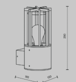 Maytoni Barrel spoljašnja zidna lampa grafitna 15W - Slika 3