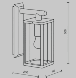 Maytoni Cell spoljašnja zidna lampa grafitna 15W - Slika 3