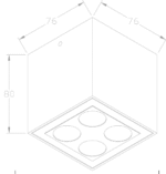 Maytoni Ares spoljašnja plafonska lampa grafitna 3000K 8W - Slika 2