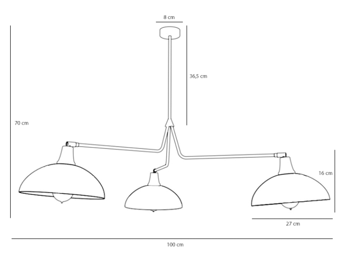Artera ESPACE 3 Black Plafonska - Slika 2