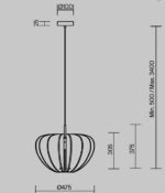 Maytoni Cambio unutrašnja visilica crna 60W - Image 3