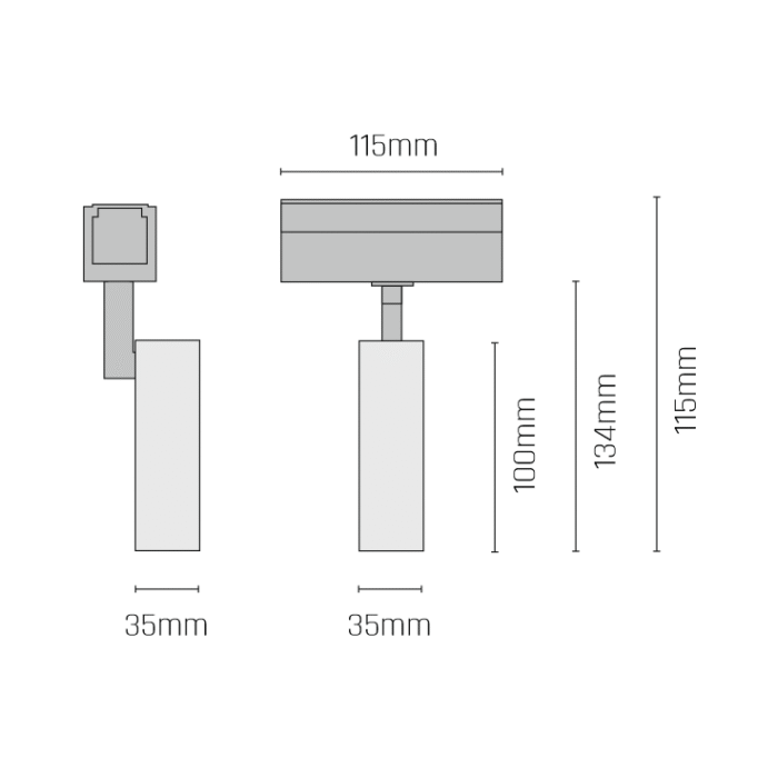 Shilo Komassa reflektor za trofaznu šinsku rasvetu crna (30 mm) 3000K - Slika 2