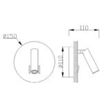 Mantra Cayman Zidna lampa crna led 3+6W 3000K - Slika 2