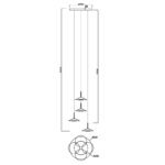 Mantra Orion visilica LED 4x8W 3000K crna - Slika 2