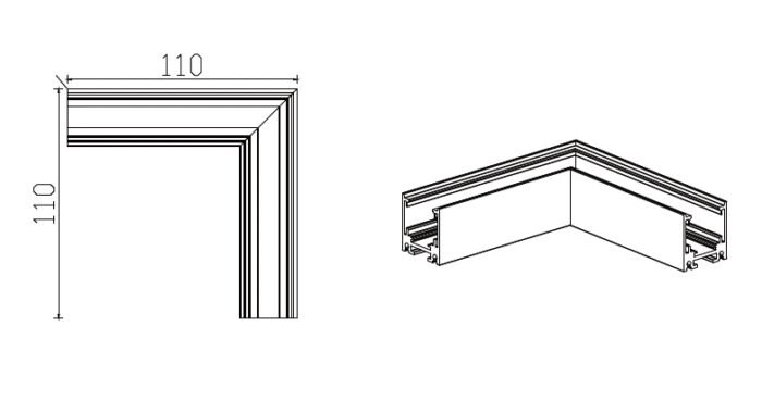 Mantra Magneto L konektor nadgradni 90° crna - Slika 2