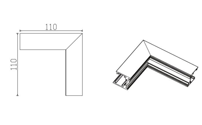 Mantra Magneto L konektor nadgradni zid-zid spoljašnji crna - Slika 2