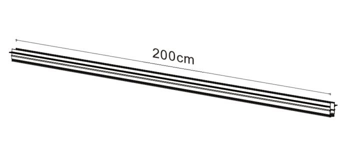 Mantra Magneto Ugradna Magnetna šina crna 2m - Slika 2