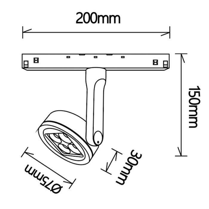 Mantra Magneto Nadgradna lampa crna led 10W 3000K 25cm - Slika 2