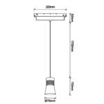 Mantra Magneto Visilica crna led 12W 3000K Triac - Slika 2