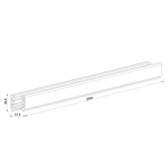 Mantra Eco trifazna šina površinska 2m bela - Slika 2