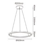 Mantra Riumar visilica crna led 80W 3000K - Slika 2