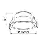 Mantra Sunset ugradni LED spot 10W sa okvirom crna Ø 9cm - Slika 2