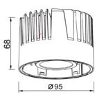 Mantra Sunset rashladni modul LED 20/30W 2700K crna Ø 11.5cm - Slika 2