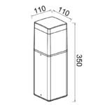 Mantra Chicago Zidna lampa siva 1xE27 20W - Slika 2