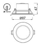 Mantra Yucatan ugradni spot LED CCT IP65 6.5W bela Ø 8.7cm - Slika 2