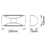 Mantra Butan spoljna zidna lampa LED 12W 3000K bela - Slika 2