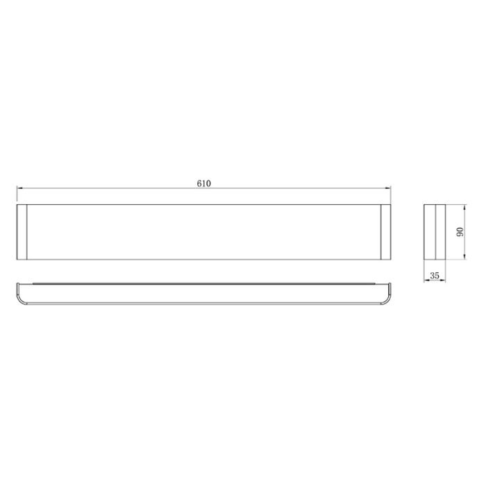 Mantra Egeo zidna lampa LED 20W 2700K crna dužina 61cm - Slika 2