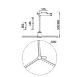 Mantra Monkey Fan plafonski ventilator na šinu 12W crna - Slika 2