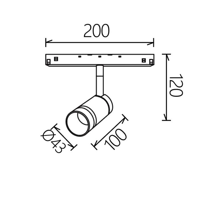 Mantra Magneto Nadgradna lampa crna/zlatna led 7W 2700K Triac - Slika 1