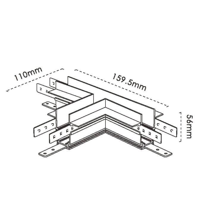 Mantra Magneto T konektor ugradni 90° crna - Slika 2