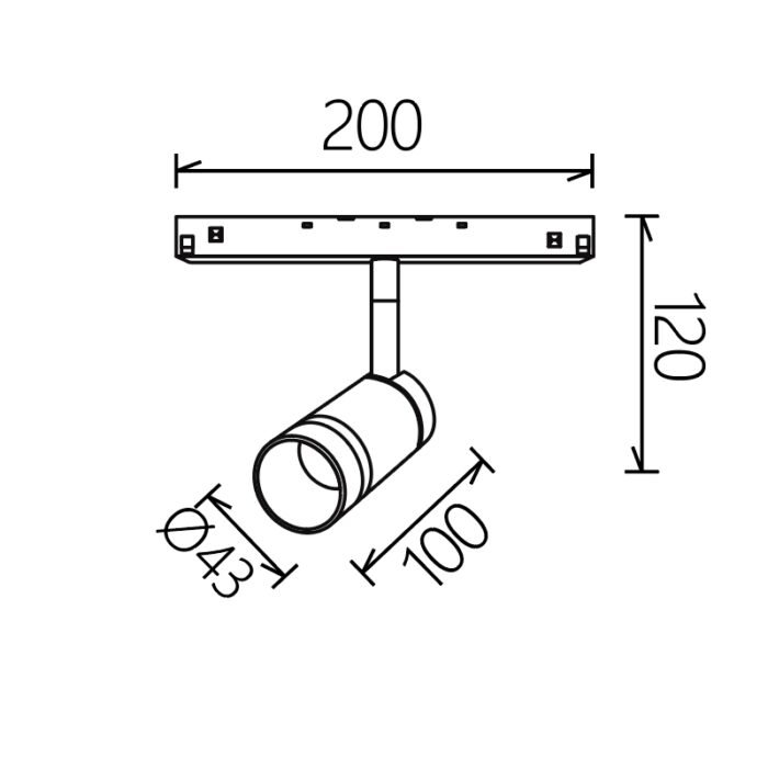 Mantra Magneto Nadgradna lampa crna led 7W 2700K Triac 20cm - Slika 2