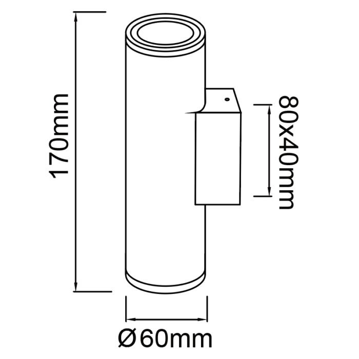 Mantra Pere Zidna lampa siva 2xGU10 12W - Slika 2