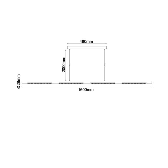 Mantra Meca linijska visilica LED 35W 3000K bela dužina 160cm - Slika 2