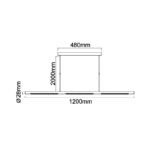 Mantra Meca linijska visilica LED 25W 4000K bela dužina 120cm - Slika 2