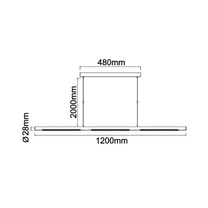 Mantra Meca linijska visilica LED 25W 4000K bela dužina 120cm - Slika 2