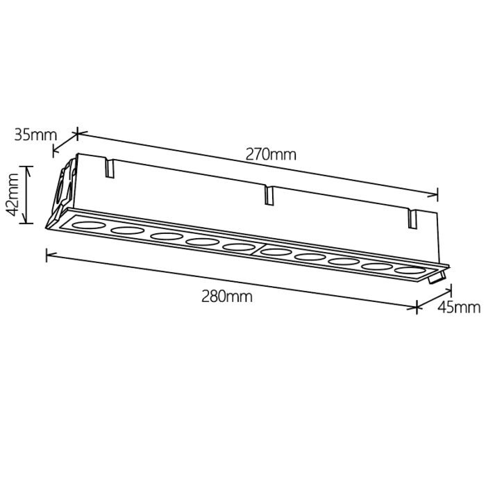 Mantra Blau ugradni LED plafonski reflektor 10L 24W 3000K bela - Slika 2