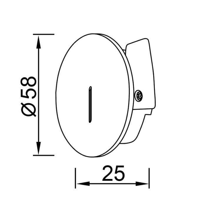 Mantra Sotavento zidni pralni LED 3W 3000K IP42 okrugli crna Ø 8.5cm - Slika 2