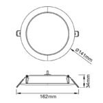 Mantra Eilat ugradni spot LED CCT 9W bela Ø 14.7cm - Slika 2