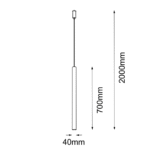 Amplex Akadi Visilica Crna 200 mm - Slika 3