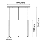 Amplex Akadi Visilica Crna 2000 mm 40 mm 1000 mm 8885 - Slika 3