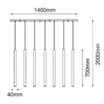 Amplex Akadi Visilica Crna 2000 mm 40 mm 1400 mm - Slika 3