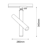 Amplex Akadi komponenta za šinsku rasvetu Crna 343 mm - Slika 3