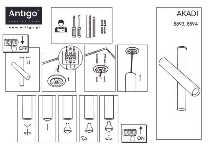 Amplex Akadi šinski trofazni reflektor Crna 304 mm - Slika 4