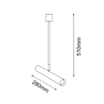 Amplex Akadi šinski trofazni reflektor Crna 490 mm - Slika 3