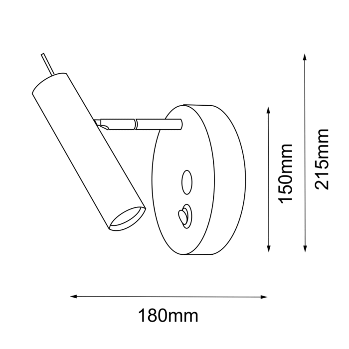 Amplex Amos Zidna lampa Crna - Slika 3