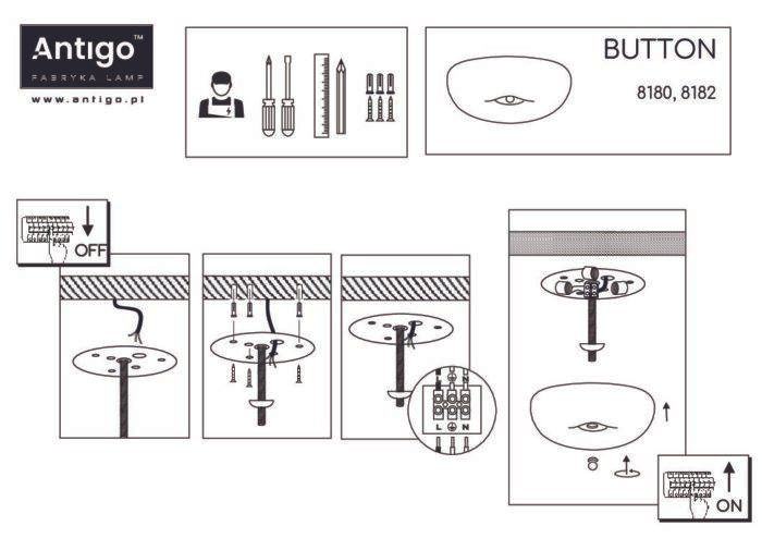 Amplex Button Plafonska lampa Mesing 200 mm - Slika 4