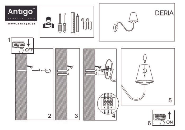 Amplex DERIA Zidna lampa Siva - Slika 5
