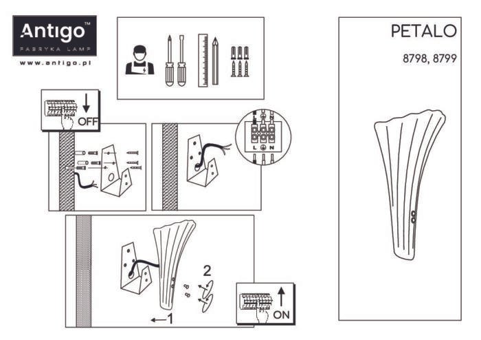 Amplex Petialo Zidna lampa Mesing 310 mm - Slika 4