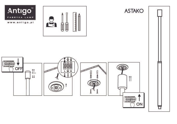 Antigo Astako Plafonska lampa mesing 3000K - Slika 5
