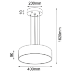 Antigo Kengo Visilica crna 400 mm - Slika 4