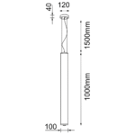 Antigo Merezi Visilica mesing 3000K 120 mm 2500 mm - Slika 4