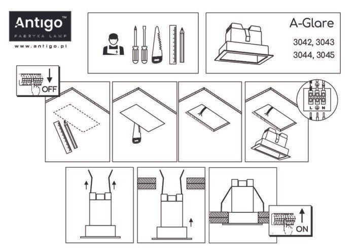 Brosline A-Glare Ugradna lampa Bela 3000K 3044 - Slika 4