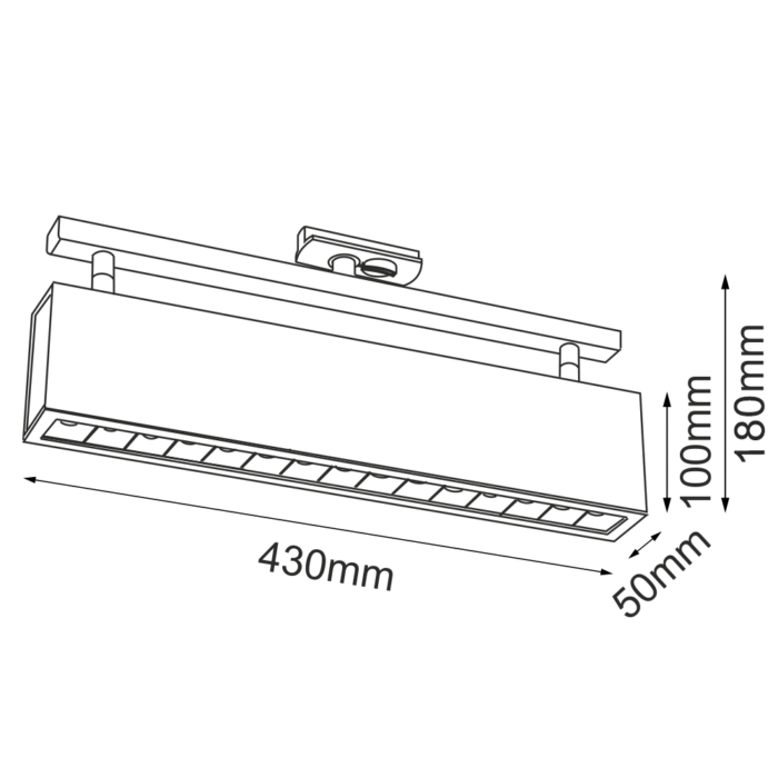 Brosline A-Glare szynoprzewód Komponenta za šinsku rasvetu Crna 3000K 50 mm 430 mm 180 mm - Slika 3